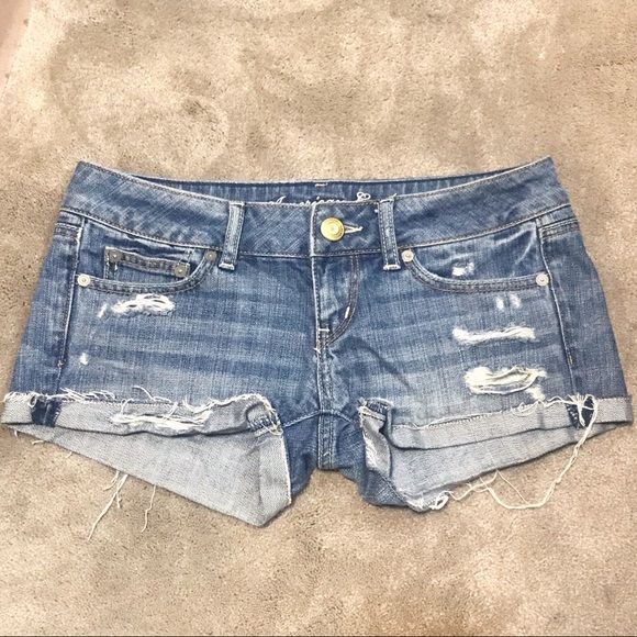 American Eagle Outfitters Pants - American Eagle Cuffed Destroyed Jean Shorts Denim